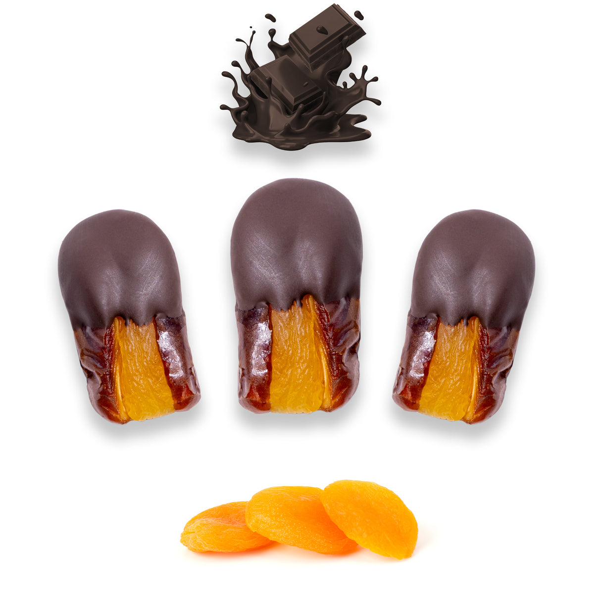 Luxury Khedri Dates Stuffed with Nuts & Half-Dipped in Dark Chocolate