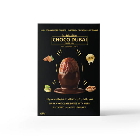 Choco Dubai Dark Chocolate Dates with Nuts – Viral Dubai Edition (100g)