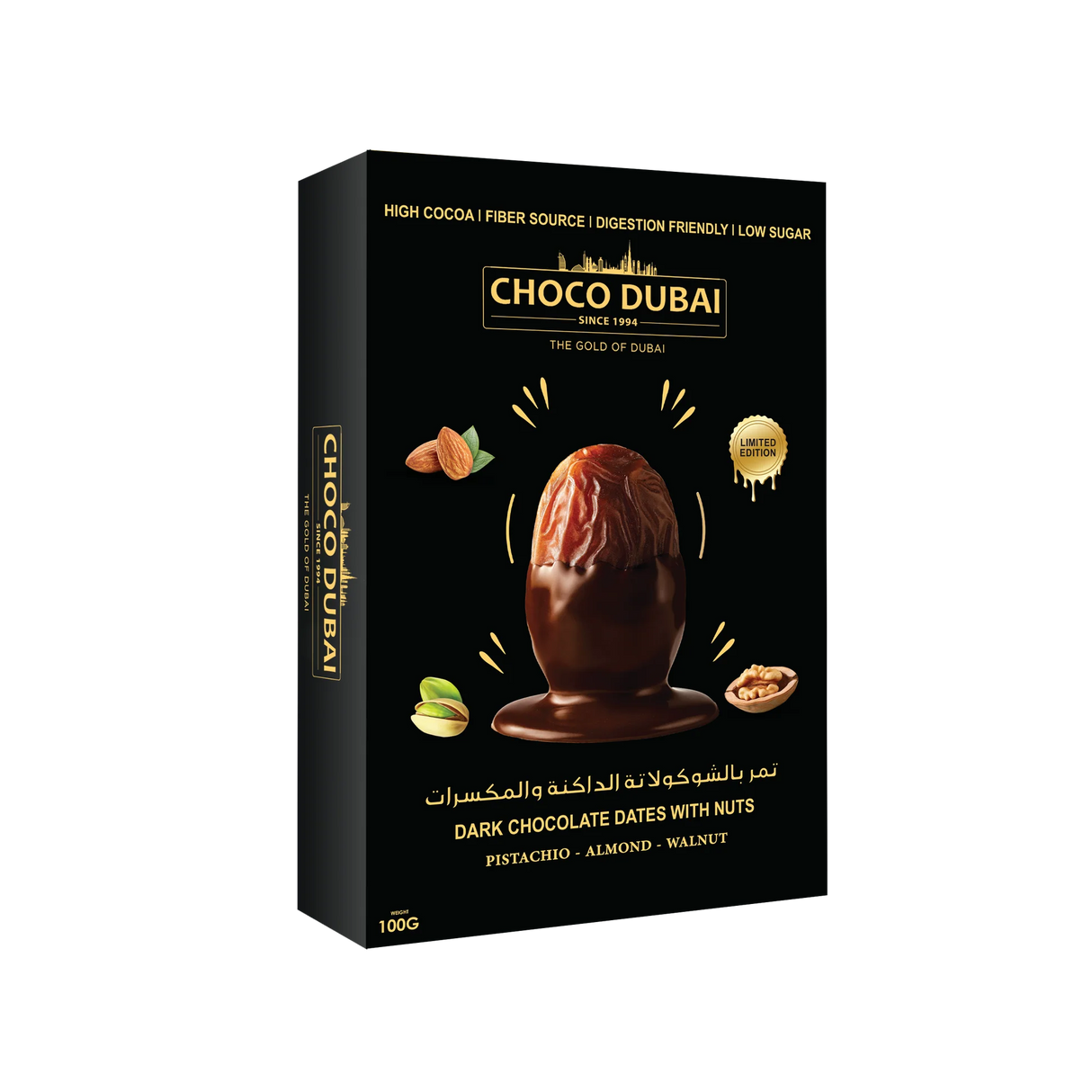 Choco Dubai Dark Chocolate Dates with Nuts – Viral Dubai Edition (100g)