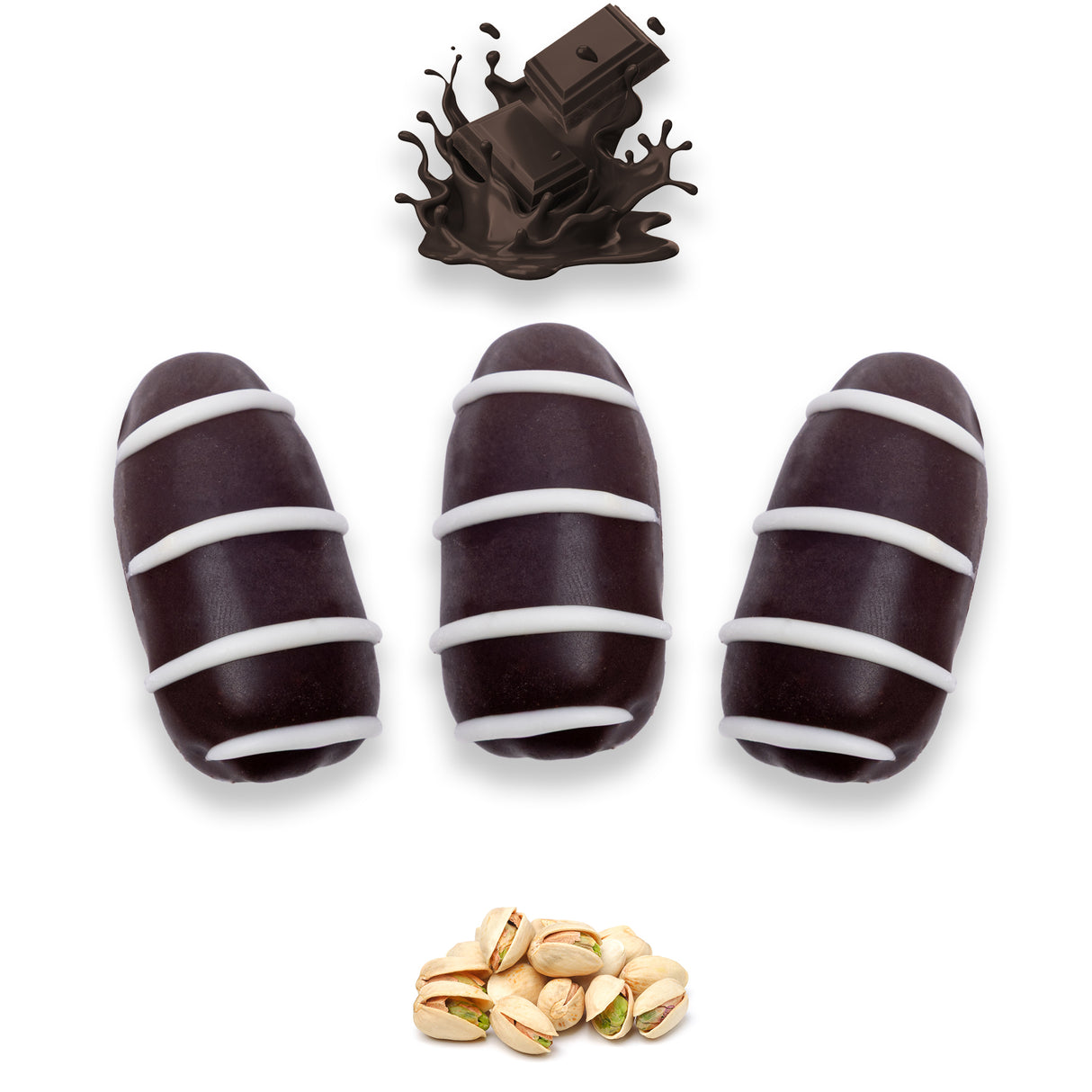 Dark Chocolate Dates Stuffed With Nuts - Full Dipped