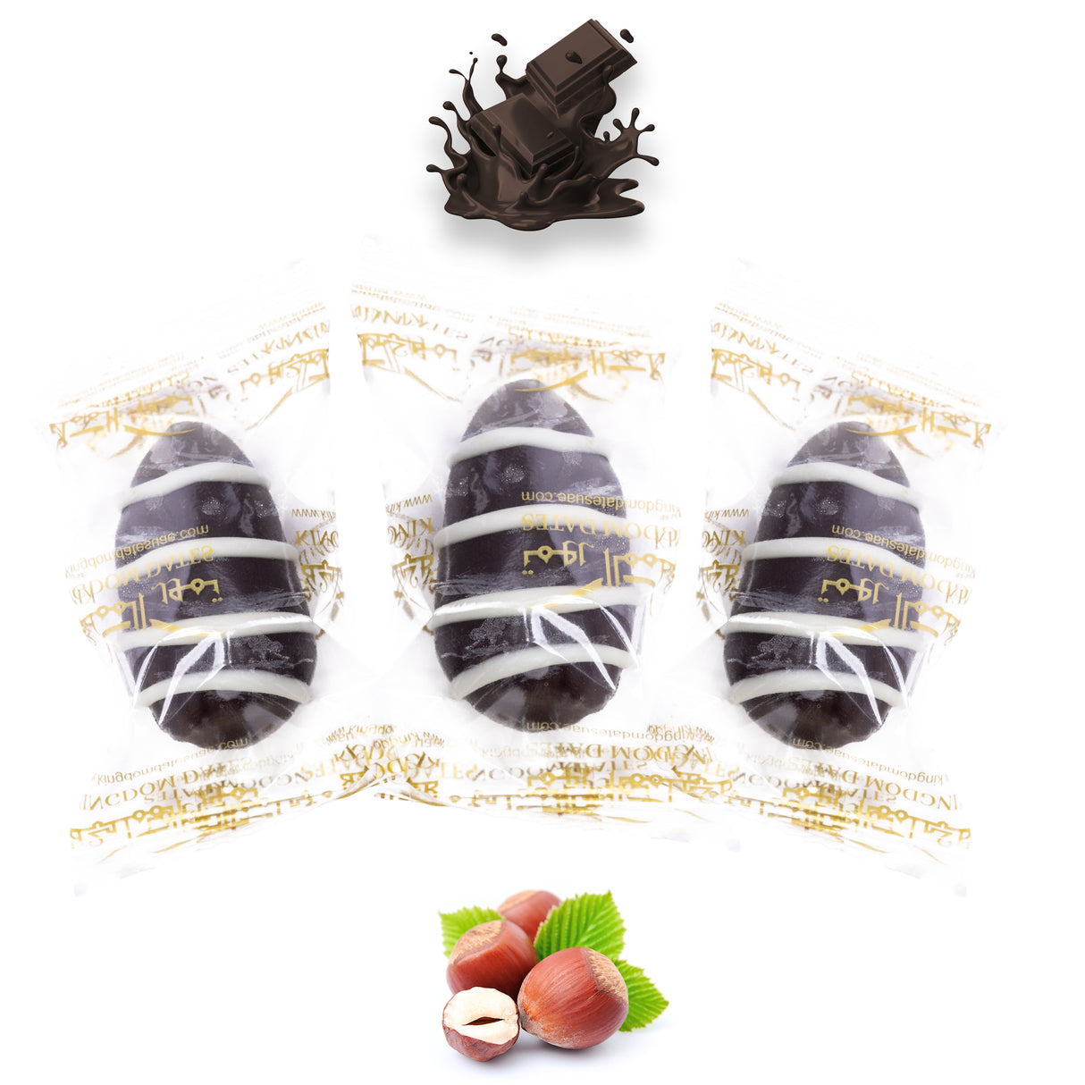 Milk Chocolate Dates Stuffed With Nuts - Full Dipped (Wrapped)