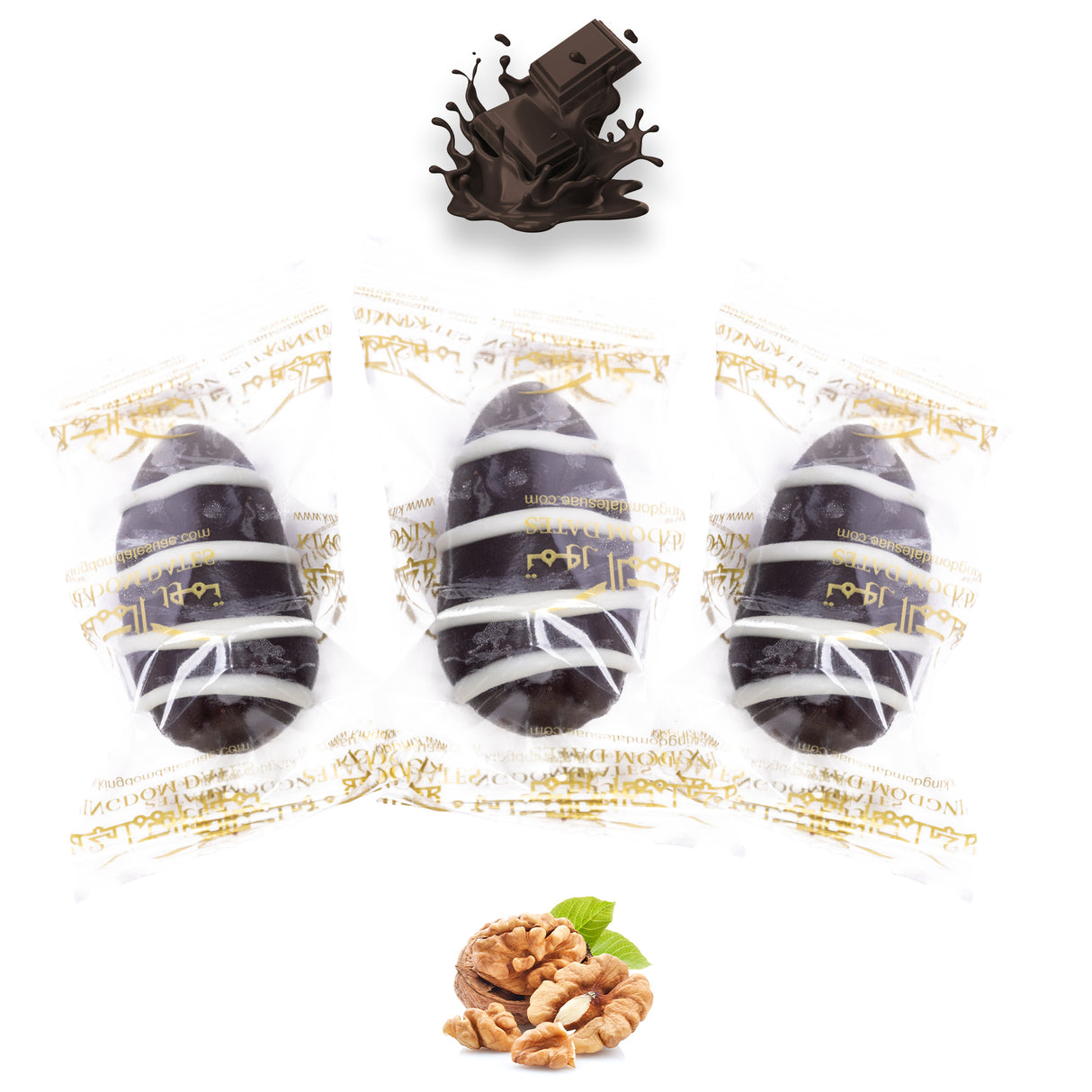 Milk Chocolate Dates Stuffed With Nuts - Full Dipped (Wrapped)
