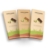 Dubai Chocolate Kunafa Pistachio Offer - 2 Dark & 1 Caramel (3 Pieces, 300g)