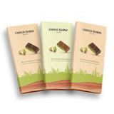Dubai Chocolate Kunafa Pistachio Chocolate Offer- 2 Dark & 1 Milk (3 Pieces, 300g)