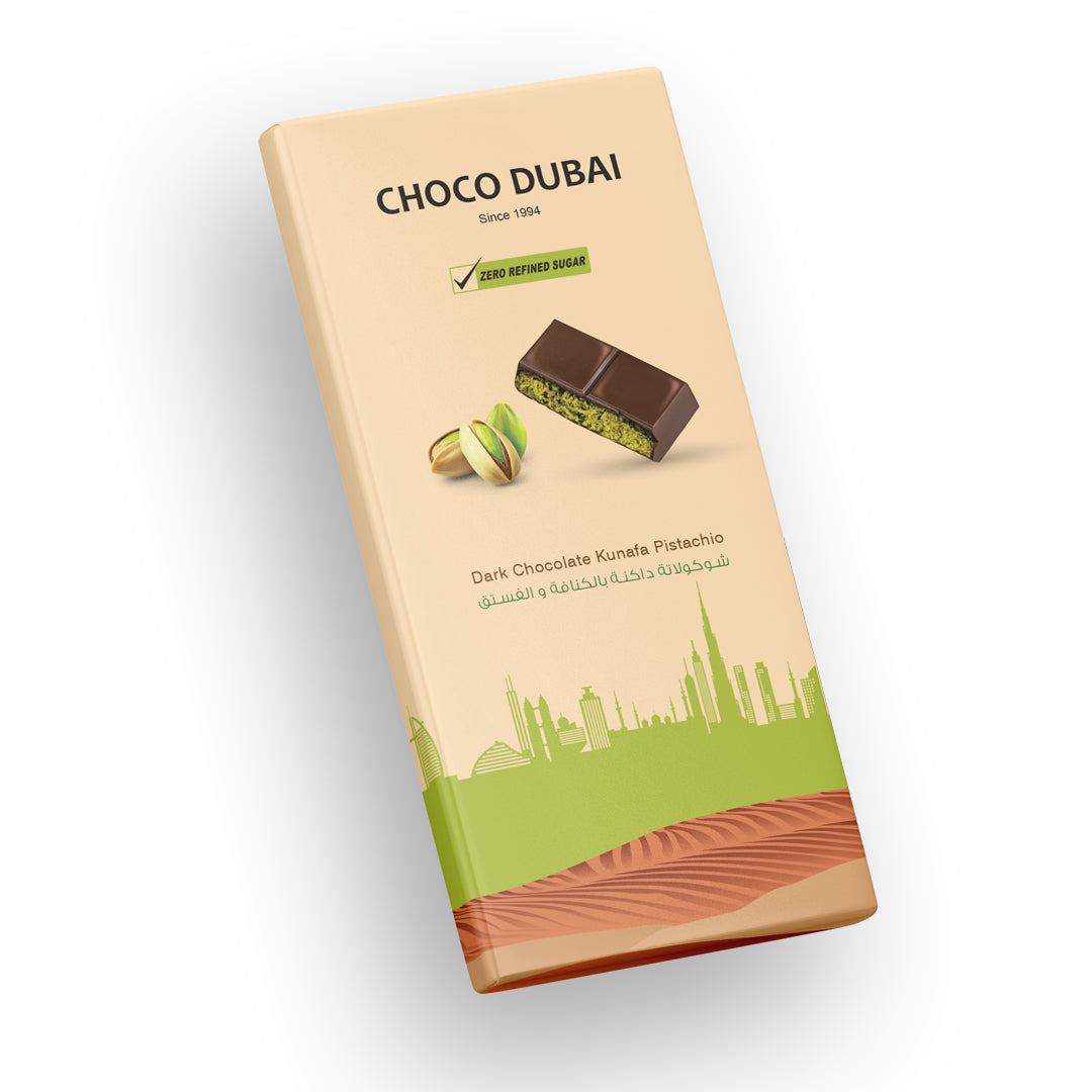 'Dubai Chocolate' Dark Kunafa Pistachio 100 GM (Zero Refined Sugar)