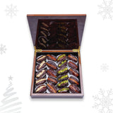 Изысканные финики Мадждул с орехами – 500 г, подарочная деревянная коробка премиум-класса