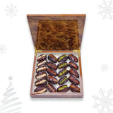 Изысканные финики Мадждул с орехами – 500 г, подарочная деревянная коробка премиум-класса