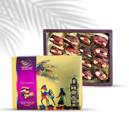 Gift Box Majdoul Dates Stuffed with Almond, Walnut and Hazelnut - 300 gm