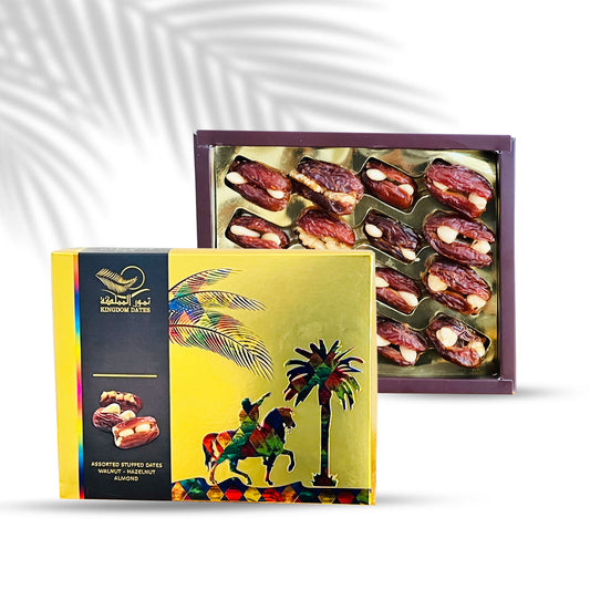 Gift Box Majdoul Dates Stuffed with Almond, Walnut and Hazelnut - 300 gm