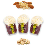 Luxury Khedri Dates Stuffed with Nuts & Half-Dipped in Almond Chocolate