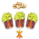 Luxury Khedri Dates Stuffed with Nuts & Half-Dipped in Pistachio Chocolate