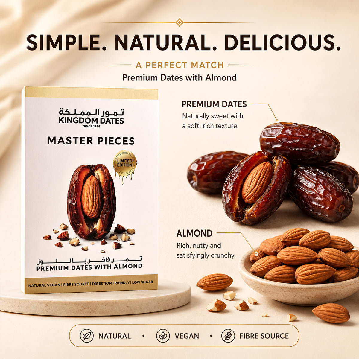 Premium Dates with Almond – Master Pieces Trio Offer | 3 × 220g