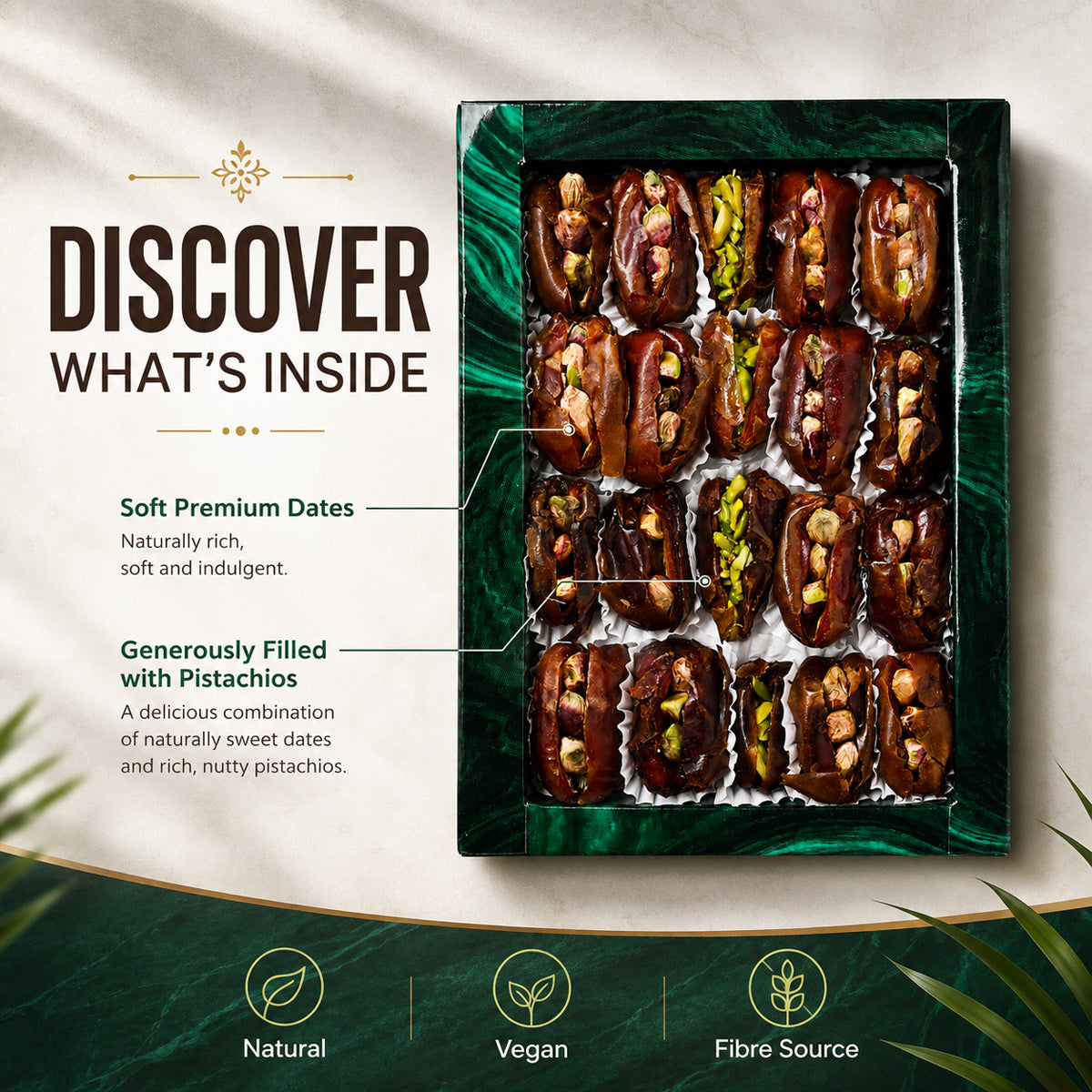 Premium Dates with Pistachio – Master Pieces Trio Offer | 3 × 220g