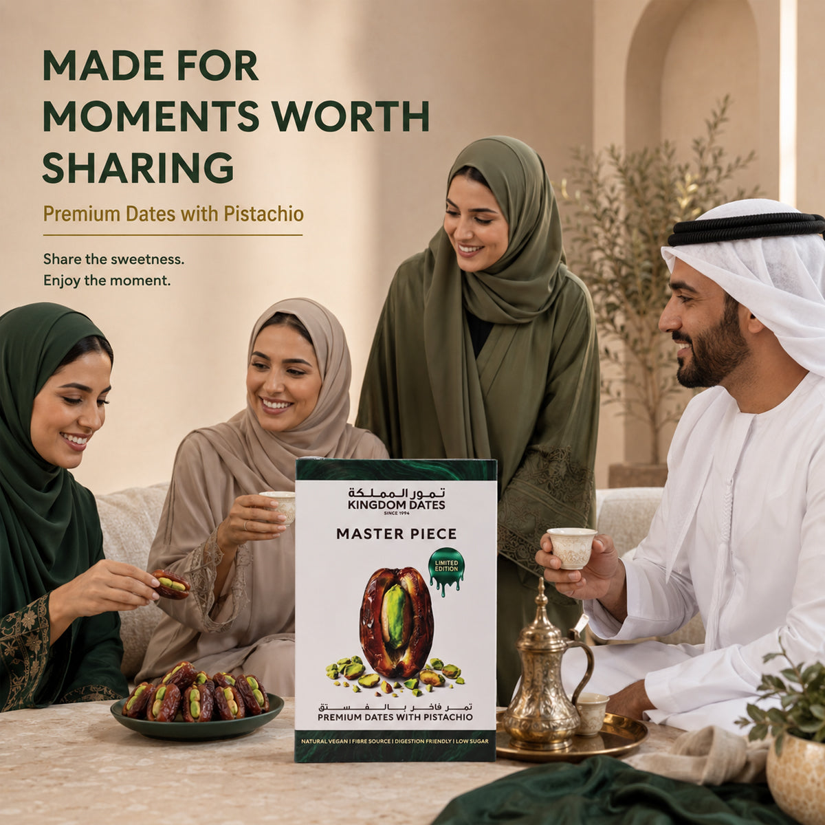 Premium Dates with Pistachio – Master Pieces Trio Offer | 3 × 220g