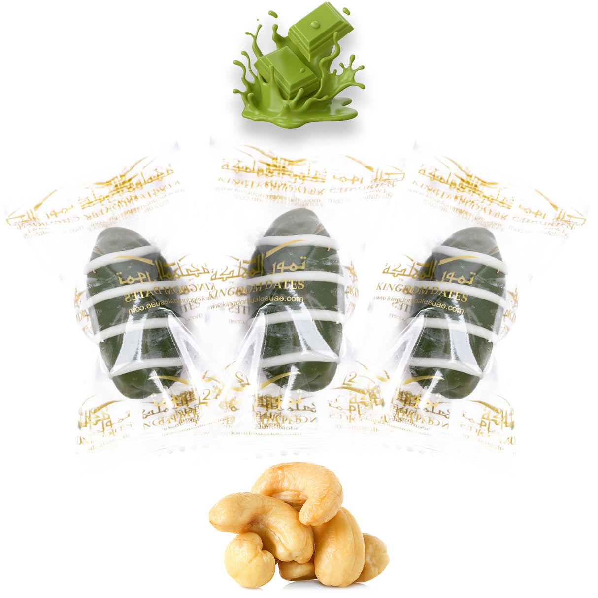 Matcha Chocolate Dates Stuffed With Nuts (Wrapped)