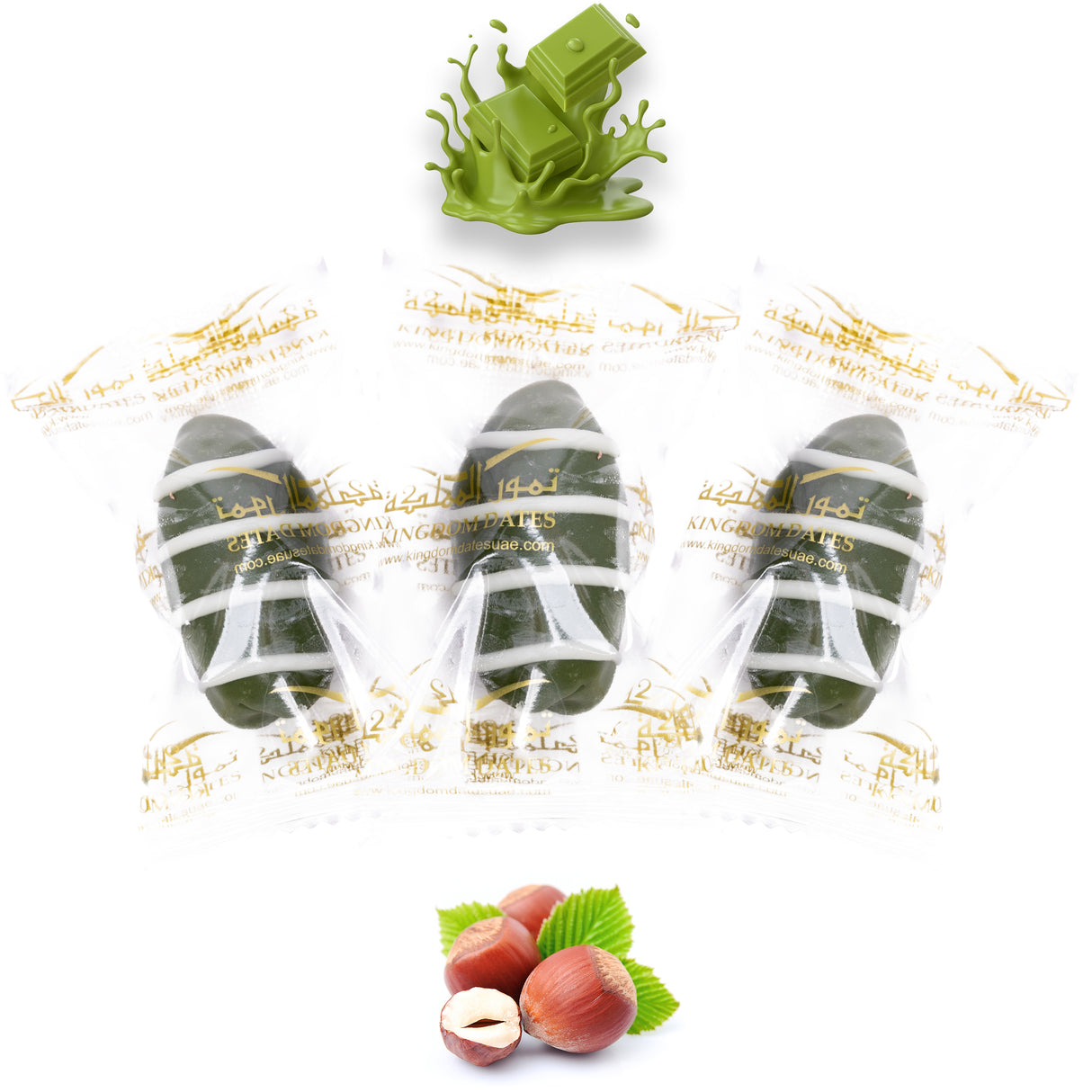 Matcha Chocolate Dates Stuffed With Nuts (Wrapped)