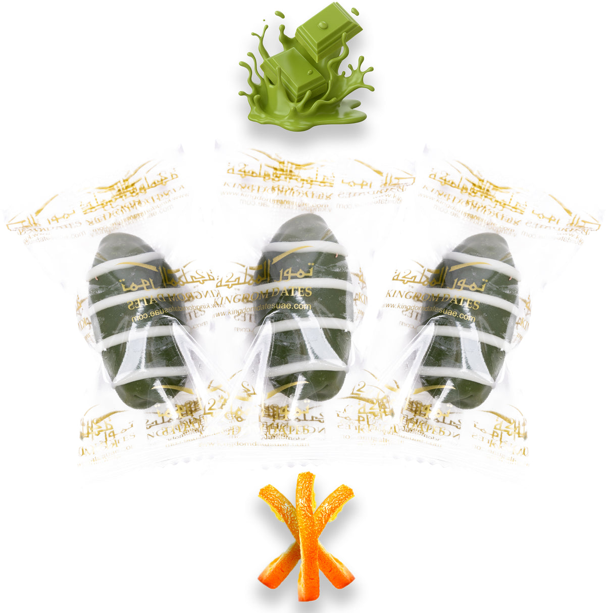 Matcha Chocolate Dates Stuffed With Nuts (Wrapped)