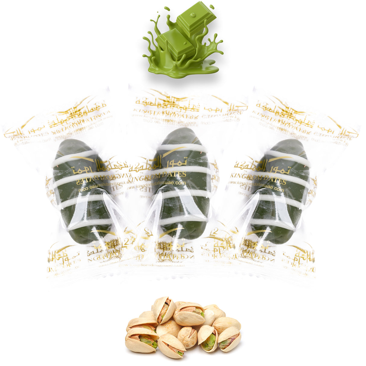 Matcha Chocolate Dates Stuffed With Nuts (Wrapped)