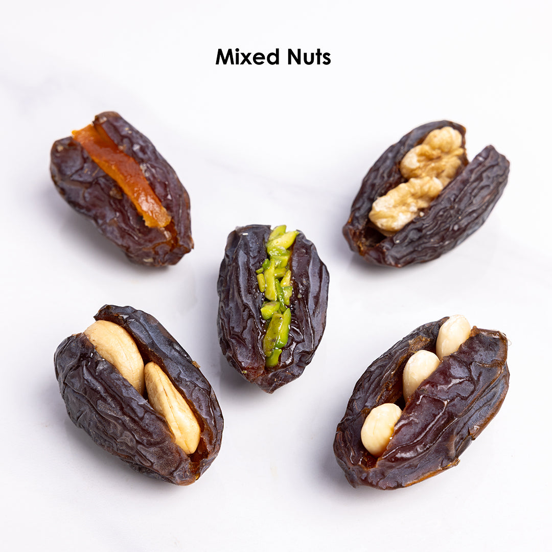 Premium stuffed dates with assorted nuts from Kingdom Dates UAE