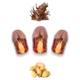 Luxury Khedri Dates Stuffed with Nuts & Half-Dipped in Milk Chocolate