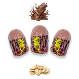 Luxury Khedri Dates Stuffed with Nuts & Half-Dipped in Milk Chocolate