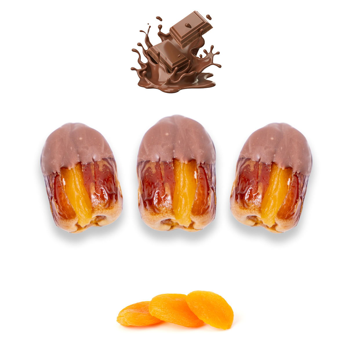 Luxury Sagi Dates Stuffed with Nuts & Half-Dipped in Milk Chocolate