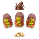 Luxury Sagi Dates Stuffed with Nuts & Half-Dipped in Milk Chocolate