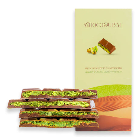 Offer 'Kunafa Pistachio Chocolate' - 2 Dark & 1 Milk (3 Pieces, 300g)