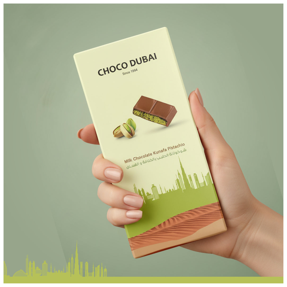 Milk Chocolate Kunafa Pistachio 100GM