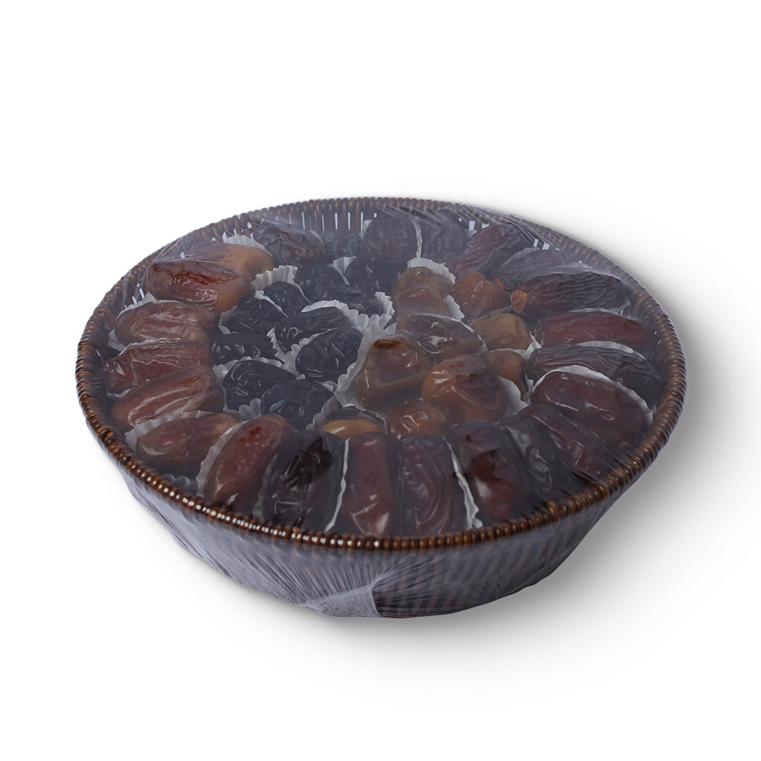 Premium Ramadan Mixed Plain Dates Round Tray – Kingdom Dates