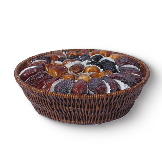 Premium Ramadan Mixed Plain Dates Round Tray – Kingdom Dates