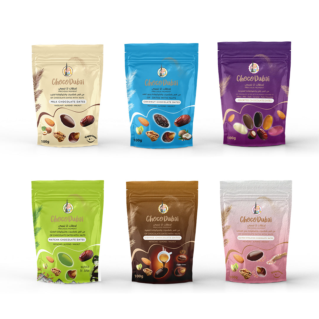 Choco Dubai – 6 Packs of Full-Coated Chocolate Dates (100g Each) – SPECIAL OFFER