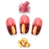 Luxury Khedri Dates Stuffed with Nuts & Half-Dipped in Ruby Chocolate