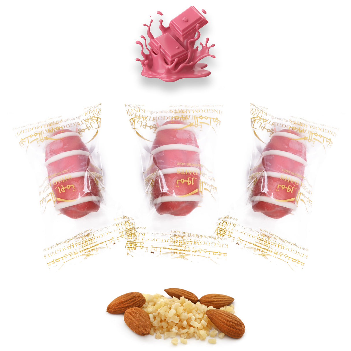 Ruby Chocolate Dates Stuffed With Nuts (Wrapped)