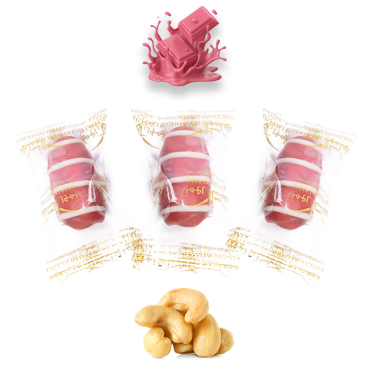 Ruby Chocolate Dates Stuffed With Nuts (Wrapped)
