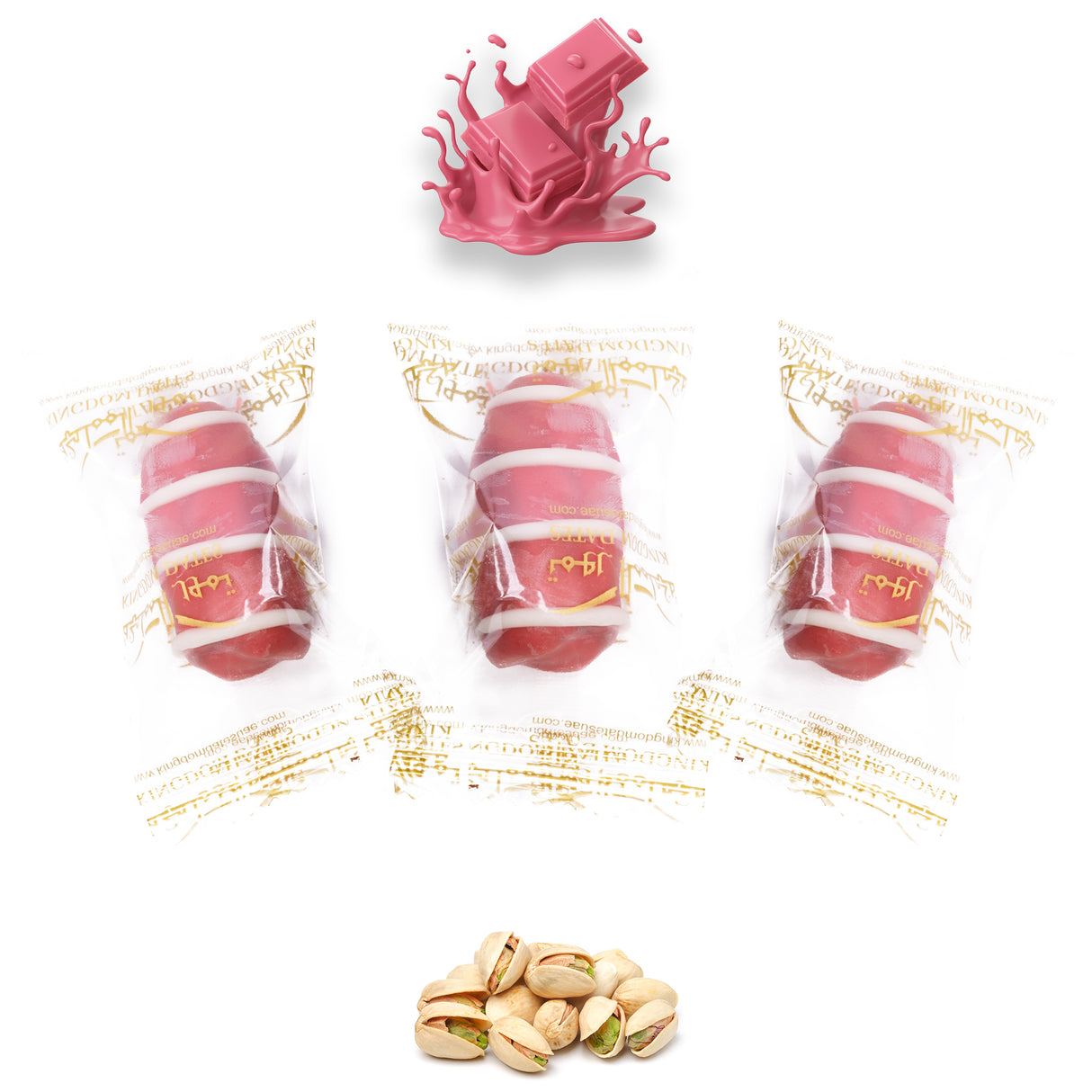 Ruby Chocolate Dates Stuffed With Nuts (Wrapped)