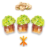 Luxury Sagi Dates Stuffed with Nuts & Half-Dipped in Pistachio Chocolate