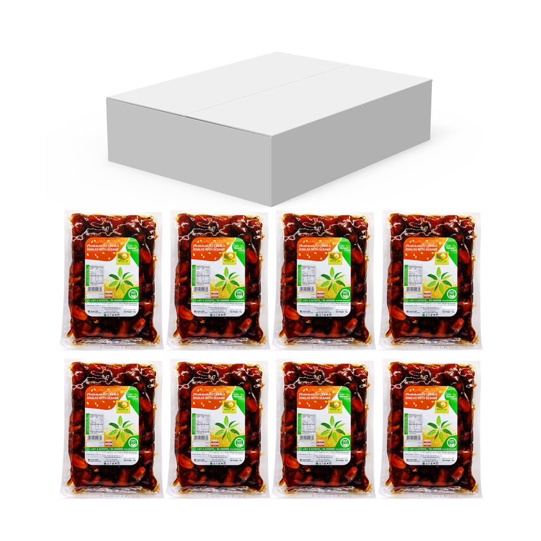 Khalas with Sesame Vaccum Dates offer 8 Pcs