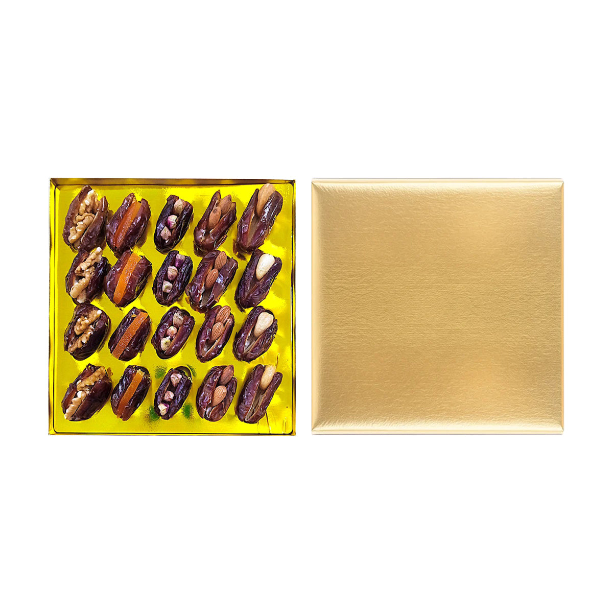 Golden Stuffed Dates with Nuts Gift Box – 330g Premium Selection