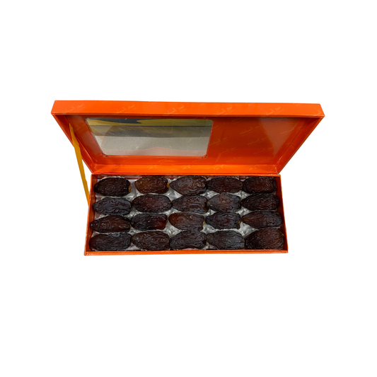 Orange Gift Box Filled With Majdoul Dates 400 gm