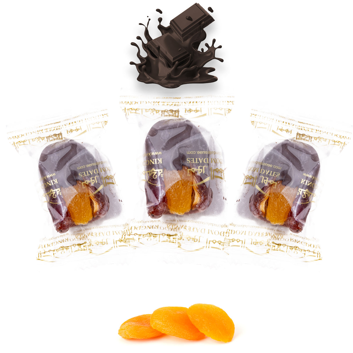Luxury Khedri Dates Stuffed with Nuts & Half-Dipped in Coffee Chocolate (Wrapped)