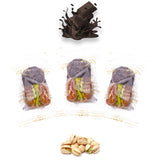 Luxury Sagi Dates Stuffed with Nuts & Half-Dipped in Coffee Chocolate (Wrapped)