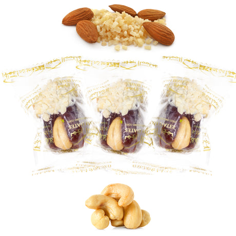 Luxury Khedri Dates Stuffed with Nuts & Half-Dipped in Almond Chocolate (Wrapped)