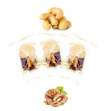 Luxury Khedri Dates Stuffed with Nuts & Half-Dipped in Cashew Chocolate (Wrapped)