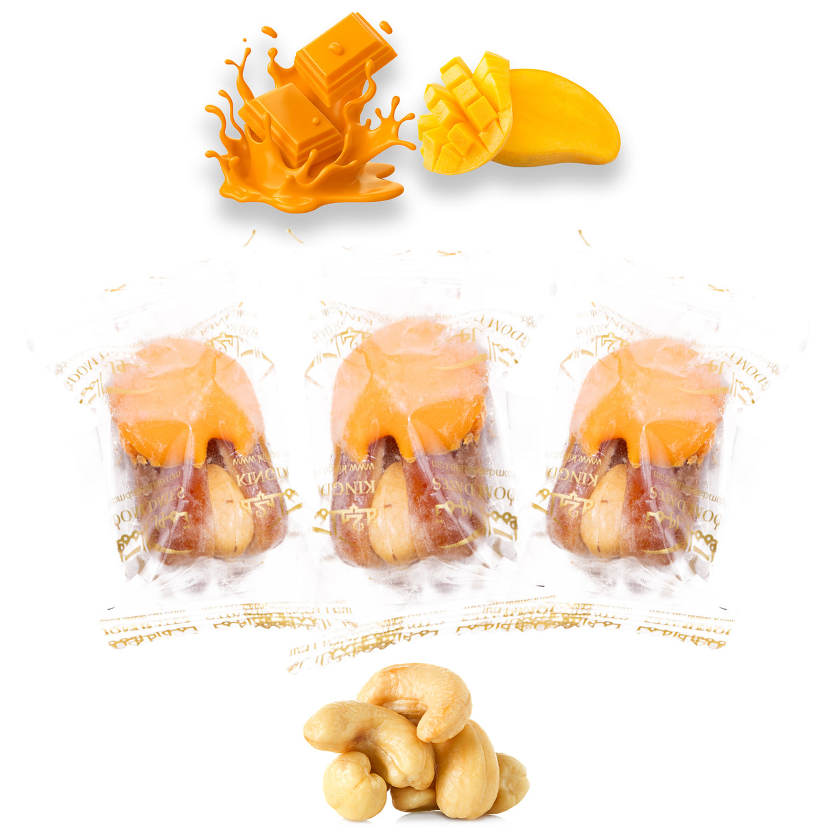 Luxury Sagi Dates Stuffed with Nuts & Half-Dipped in Mango Chocolate (Copy)