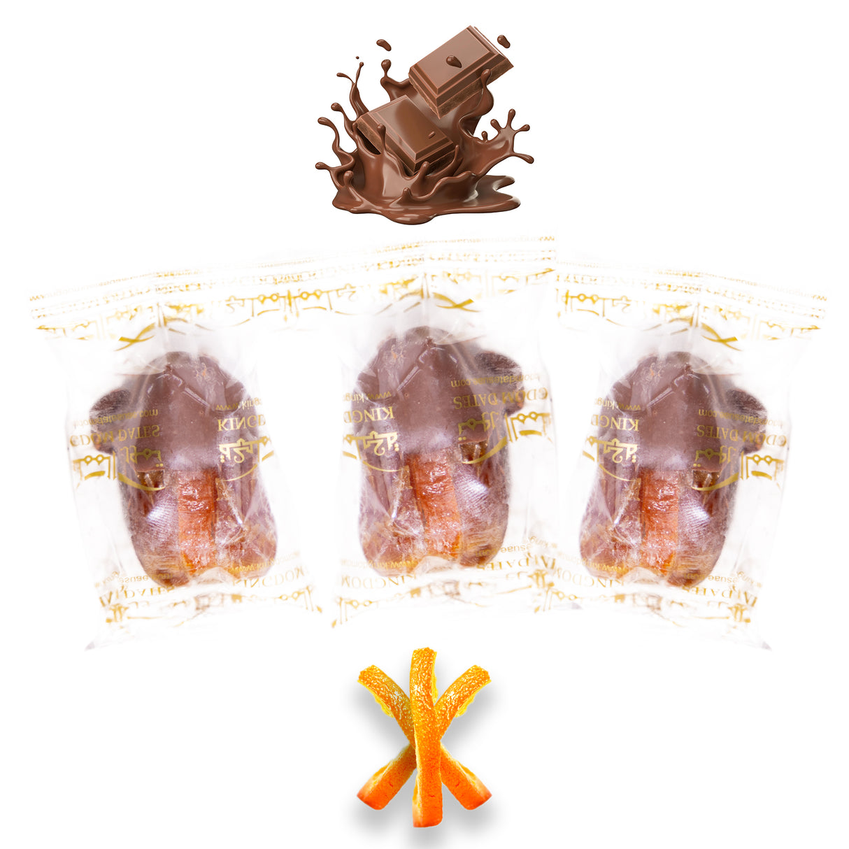 Luxury Sagi Dates Stuffed with Nuts & Half-Dipped in Milk Chocolate (Wrapped)