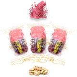 Luxury Khedri Dates Stuffed with Nuts & Half-Dipped in Ruby Chocolate (Wrapped)