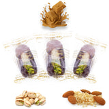 Luxury Khedri Dates Stuffed with Nuts & Half-Dipped in Caramel Chocolate (Wrapped)