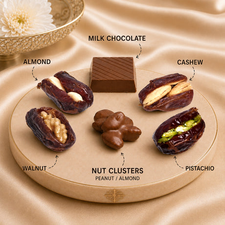 Eid Luxury Bowl Gift – Stuffed Dates & Nut Clusters 650g