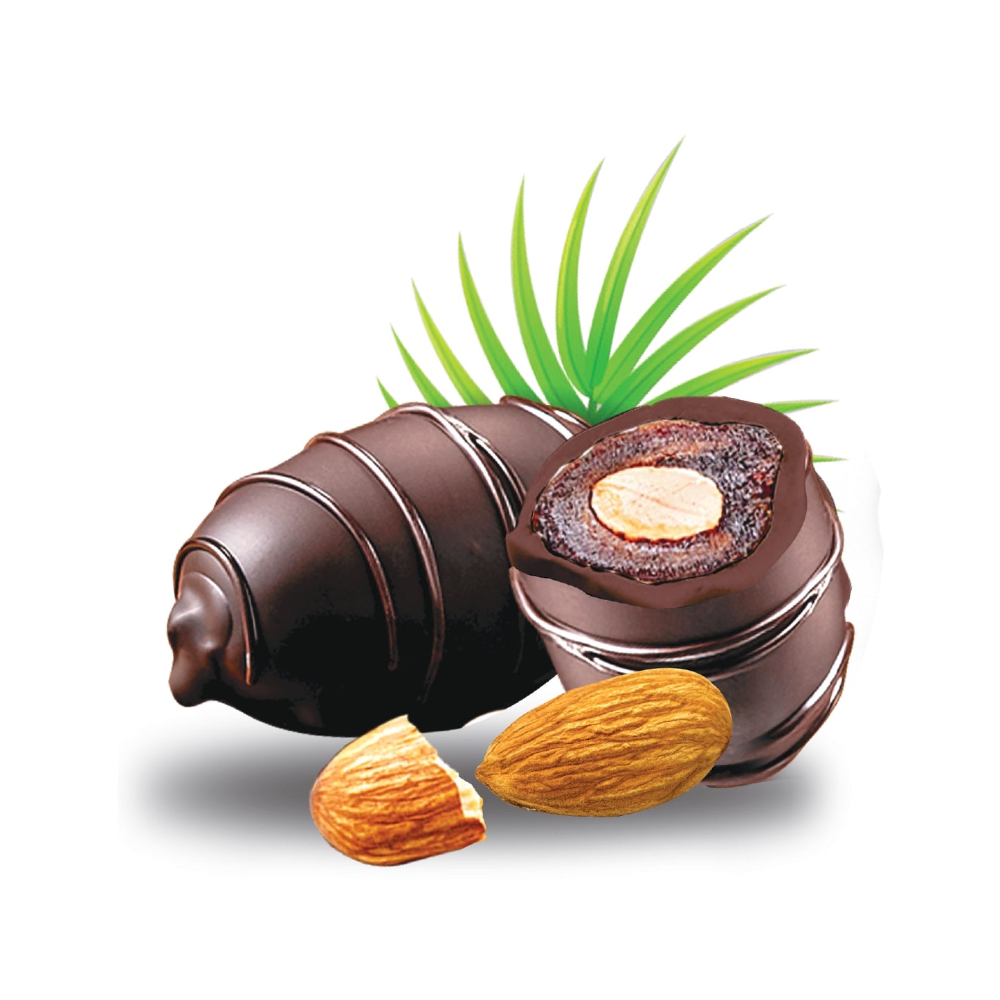 Dark Chocolate Almond Dates 1 KG - kingdom Dates UAE